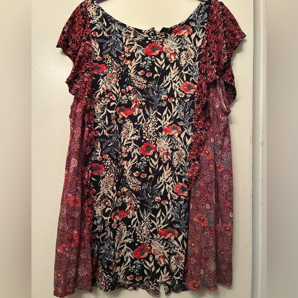 Vintage Lucky brand bohemian top 2X boho